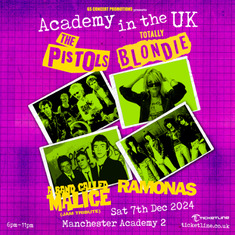 Academy In The UK feat The Pistols, Totally Blondie, A Band Called Malice (Jam tribute), Ramonas